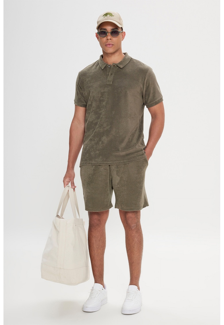 Pantaloni scurti din amestec de bumbac cu snur