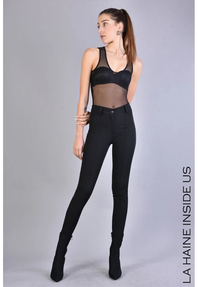 -Pantaloni skinny cu închdiere prin nasture și fermoar