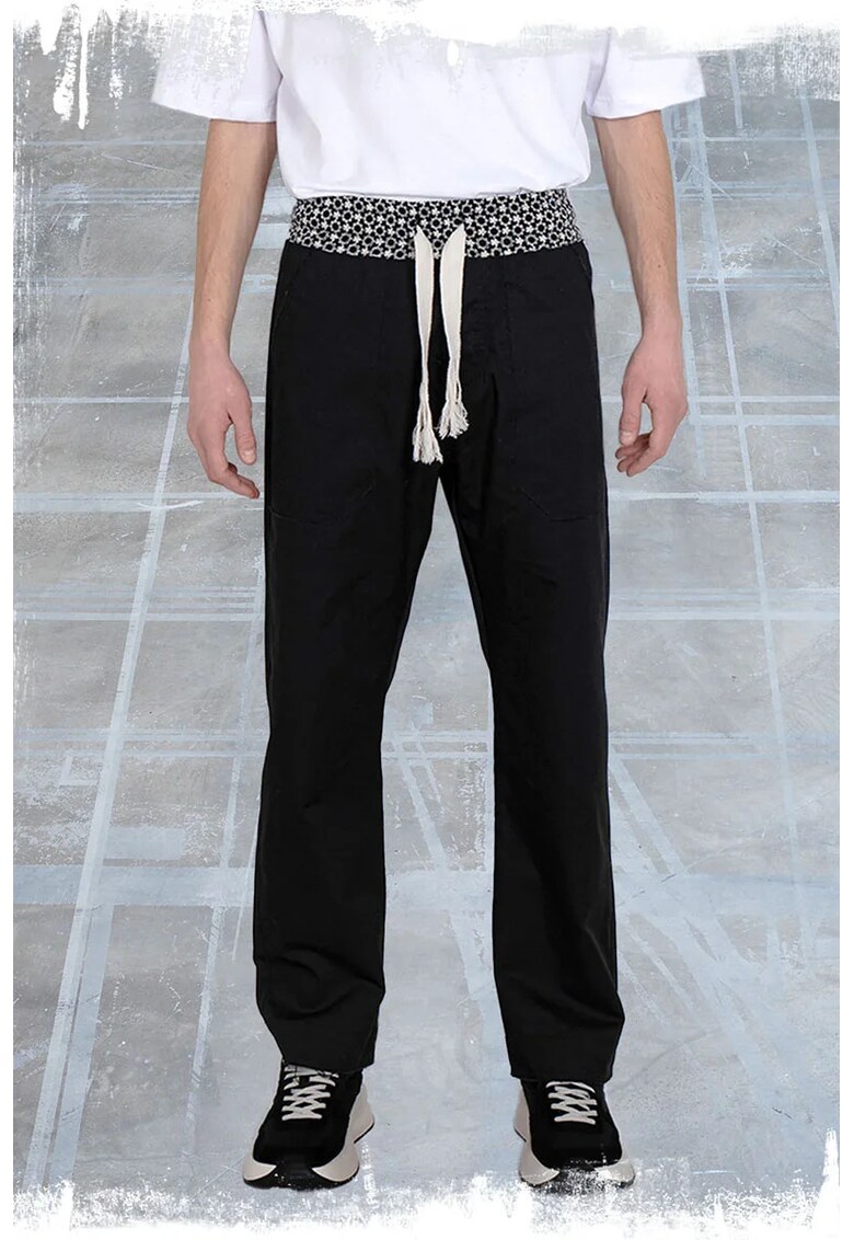 -Pantaloni tip cargo cu șnur supradimensionat -Pantaloni tip cargo cu șnur supradimensionat
