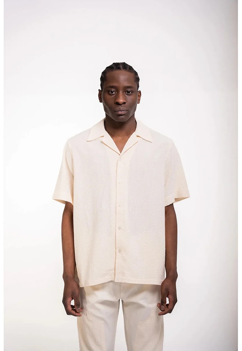 Cămașă texturată - supradimensionată - cu mânecă scurtă Cămașă texturată - supradimensionată - cu mânecă scurtă
