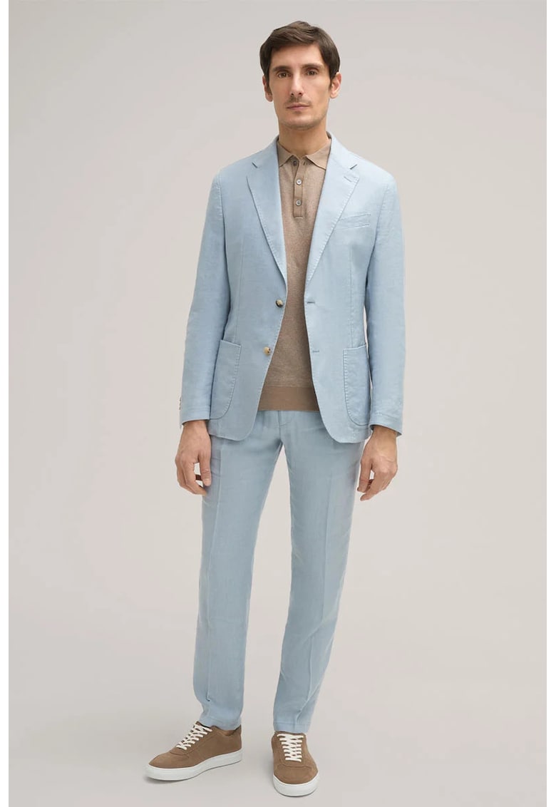 -Pantaloni regular fit cu buzunare laterale WD8 - Albastru