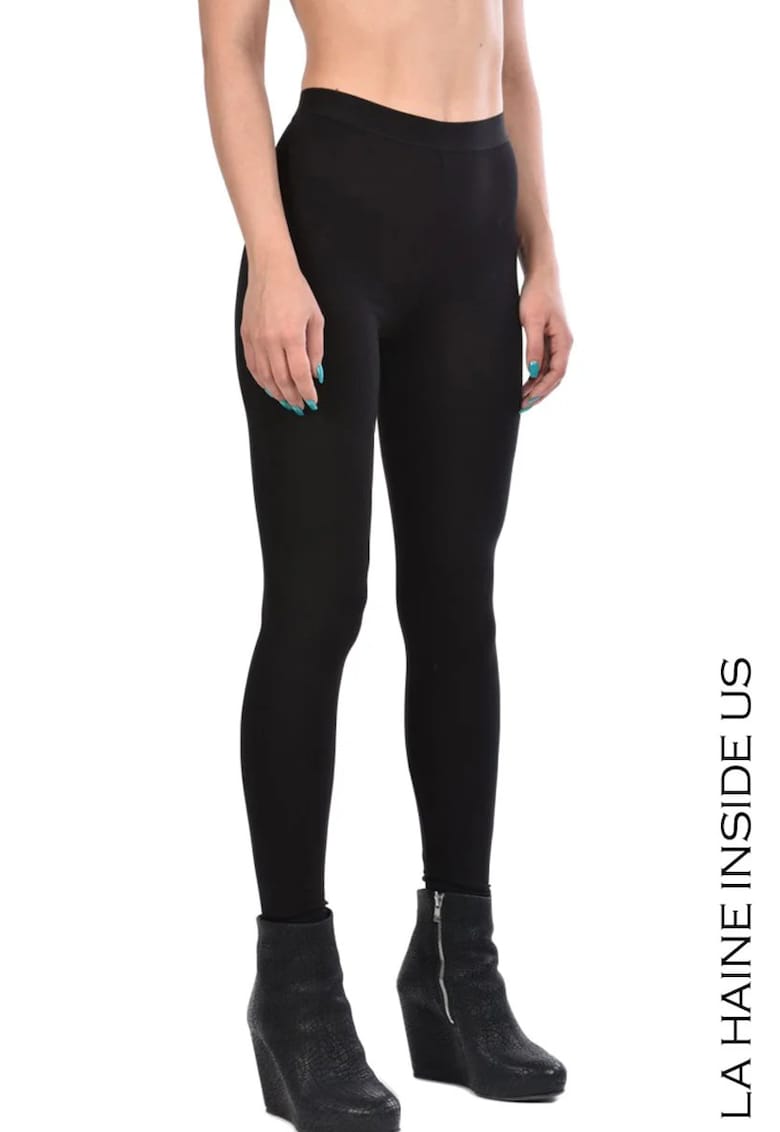 -Colanți elastici - cu talie elastică - Negru