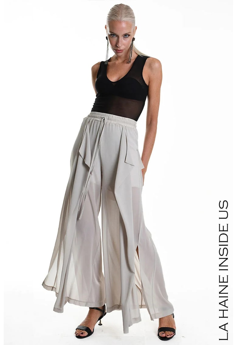 -Pantaloni largi cu decupaj lateral