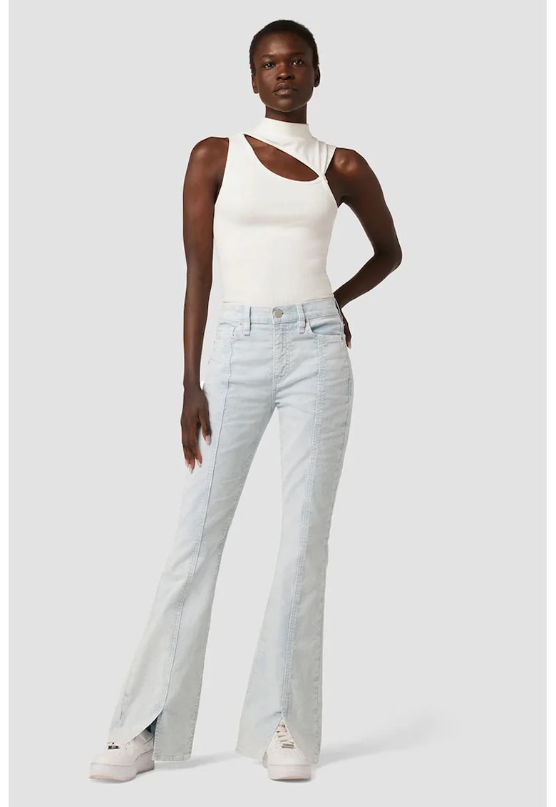 Pantaloni raiati - evazati - cu talie inalta Pantaloni raiati - evazati - cu talie inalta