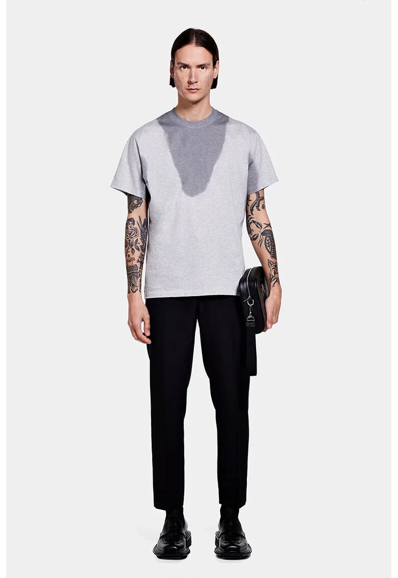 Tricou image oversize cu efect sweat