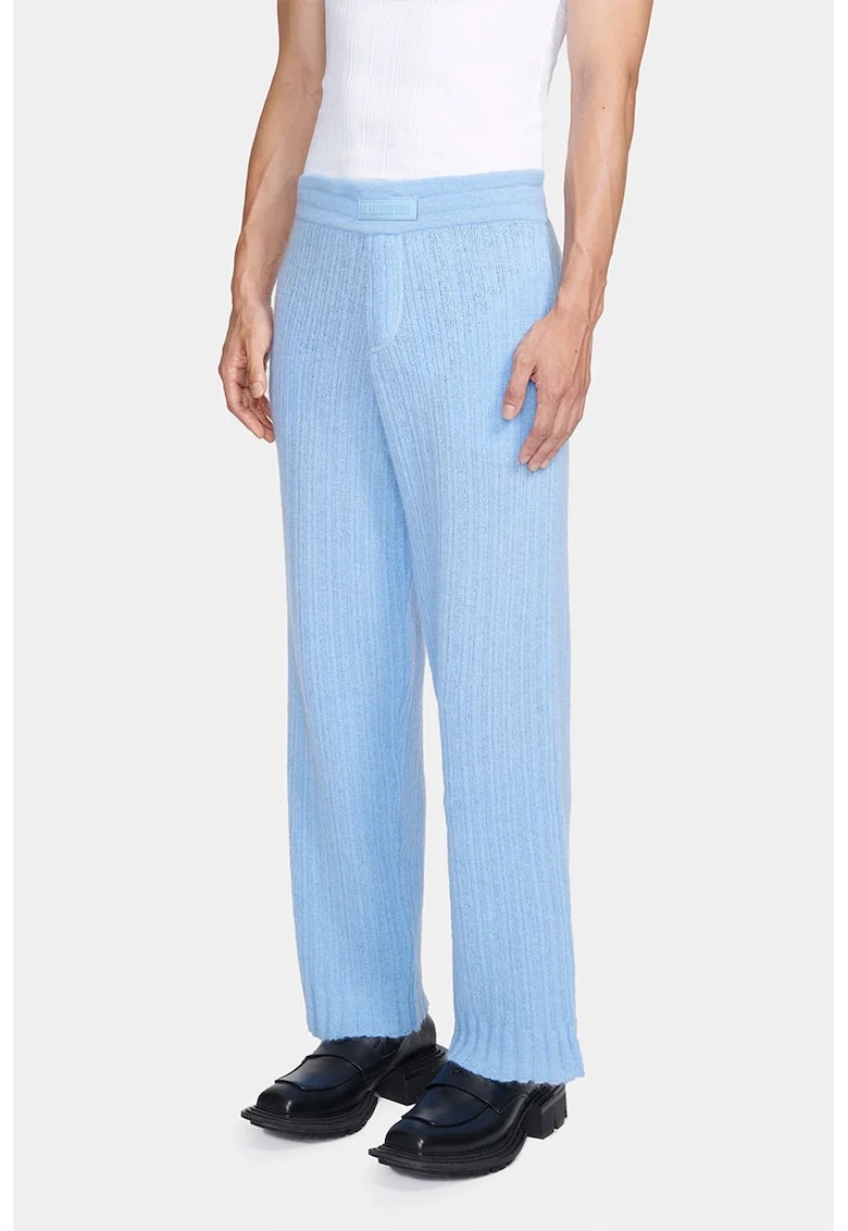 -Pantaloni supradimensionați din mohair - Albastru