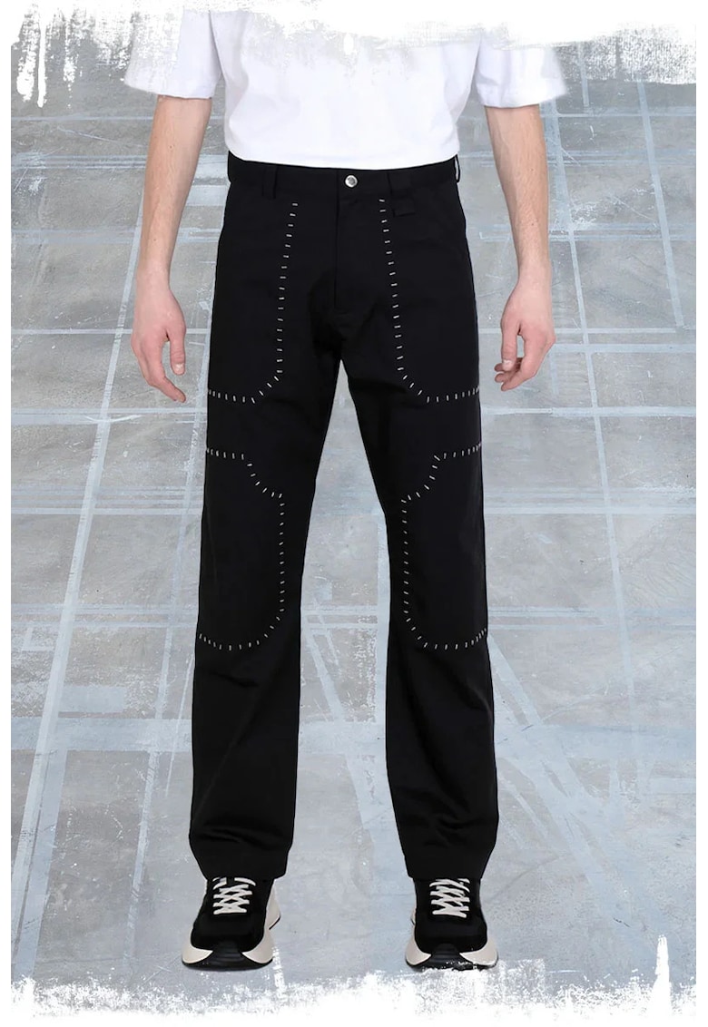 -Pantaloni drepți cu inserții frontale