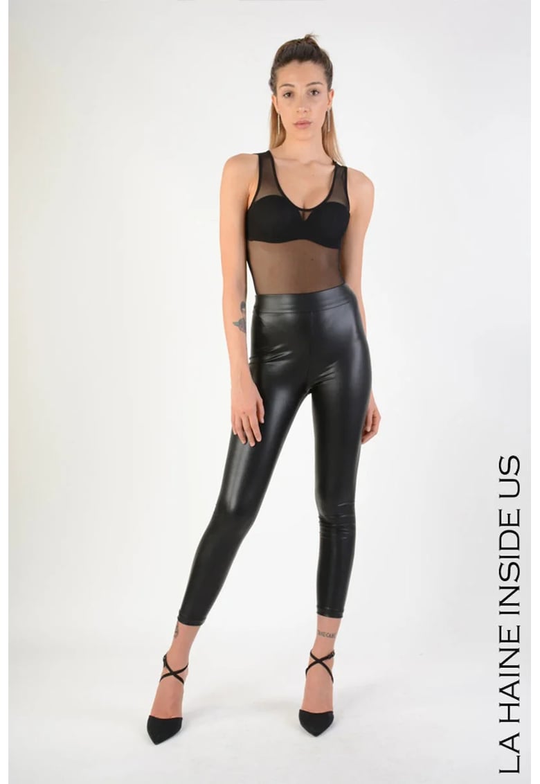 -Colanți skinny din piele ecologică