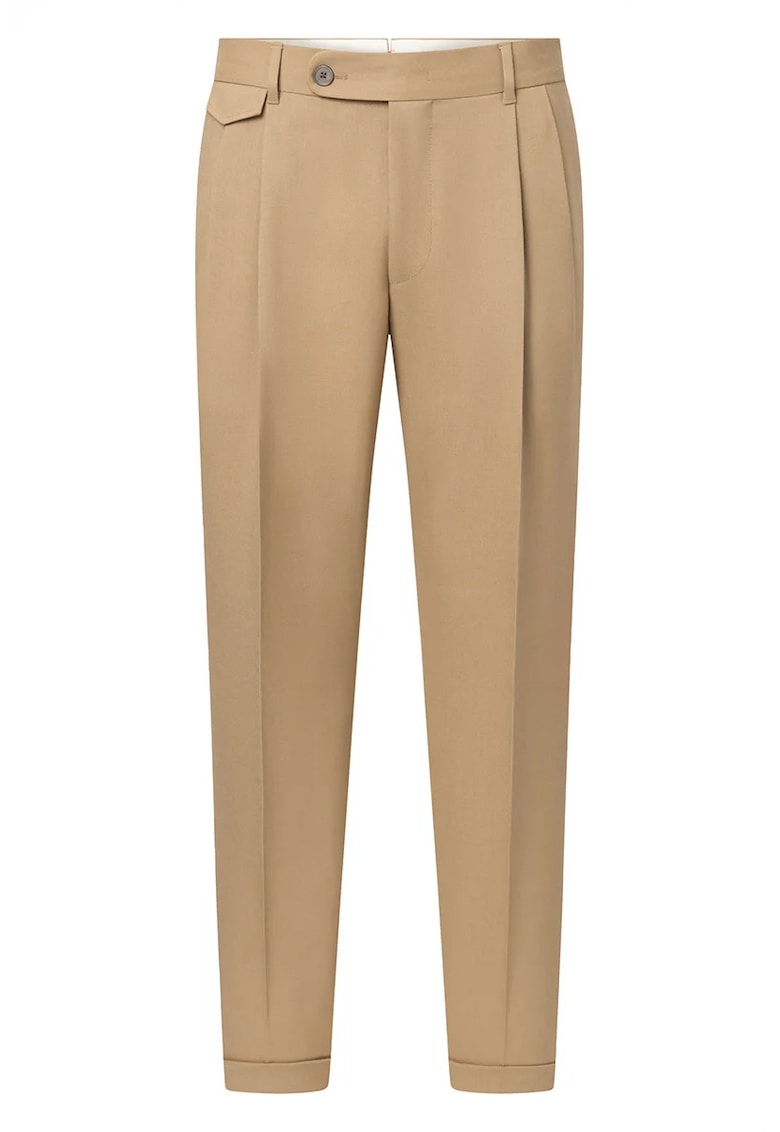 -Pantaloni drepți cu buzunare laterale WD1 - Maro