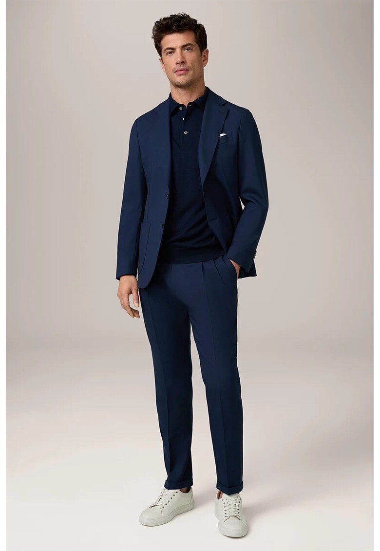 -Pantaloni drepți cu buzunare laterale WD1 - Albastru inchis