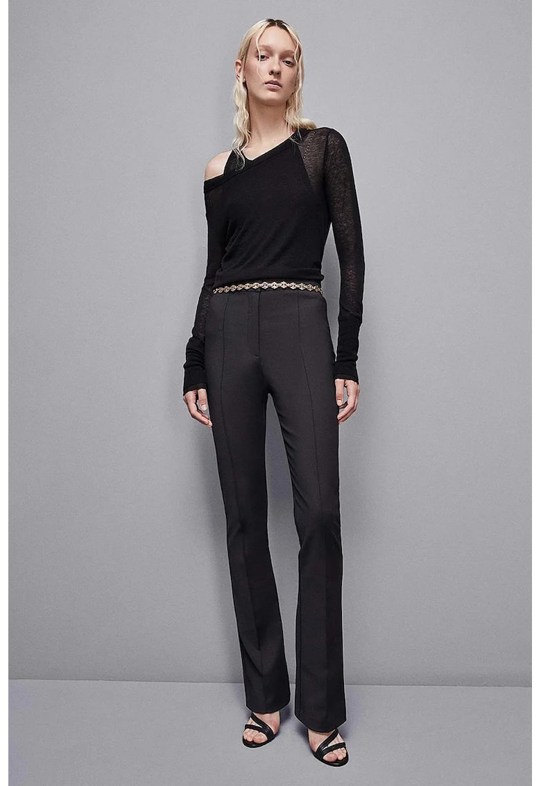 -Pantaloni elganți cu aspect sofisticat și profesional - Negru