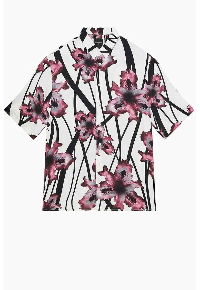 Cămașă supradimensionată cu mânecă scurtă și imprimeu