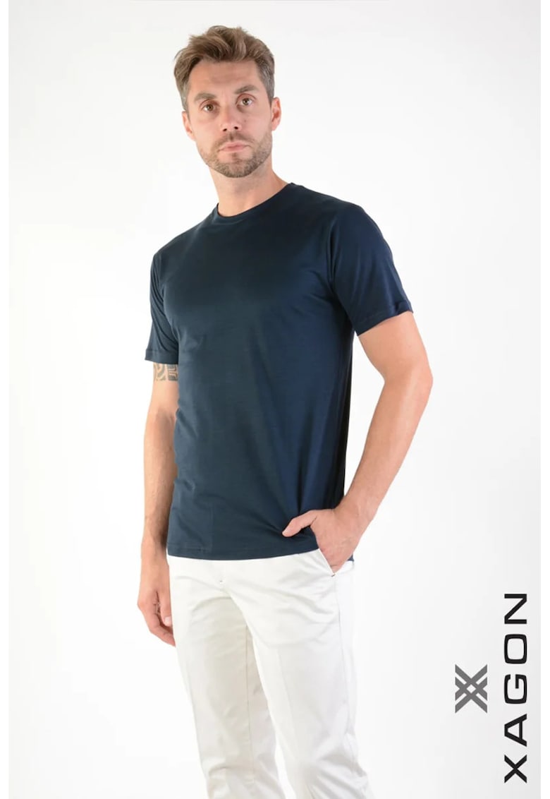 Tricou regular fit cu guler rotund 1DBOSTO