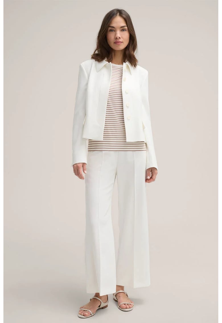 Pantaloni largi cu talie inalta WD5 - Alb