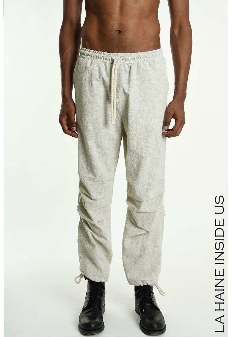 -Pantaloni regular fit cu elastic în talie LH1 - Crem