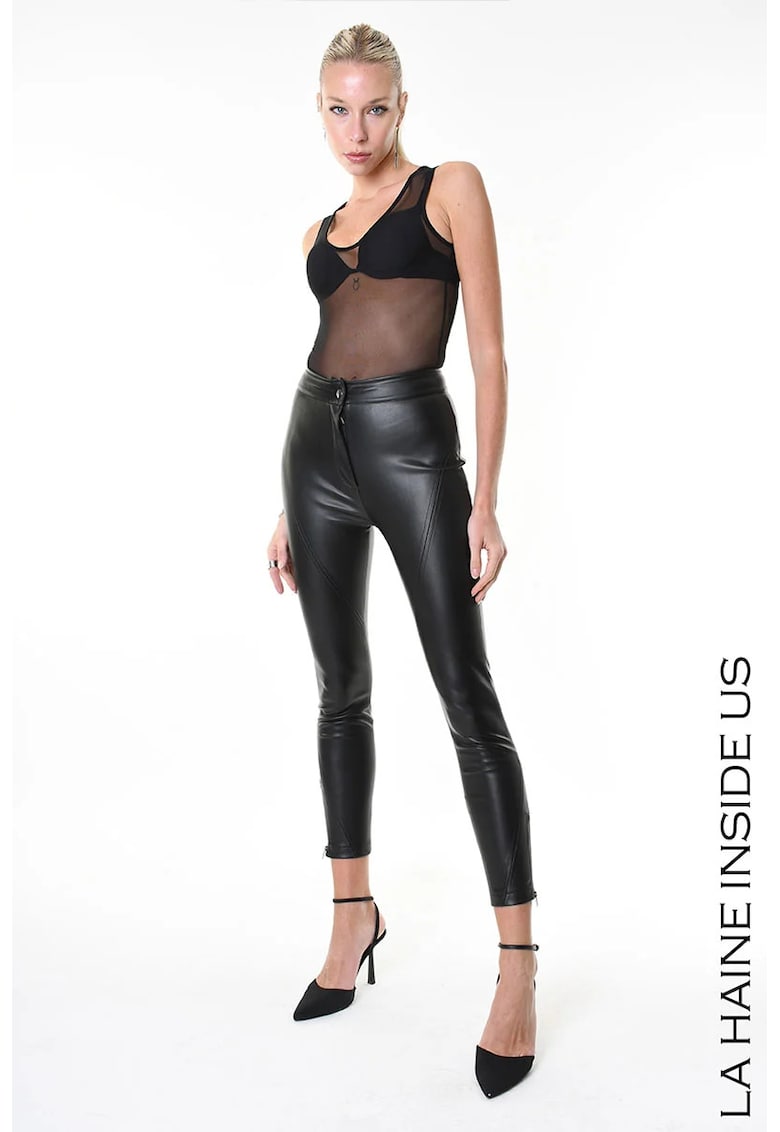 Pantaloni slim cu fermoare la glezna