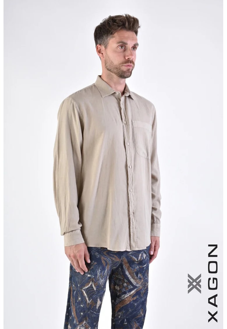 Cămașă cu mânecă lungă și buzunar frontal Cămașă cu mânecă lungă și buzunar frontal