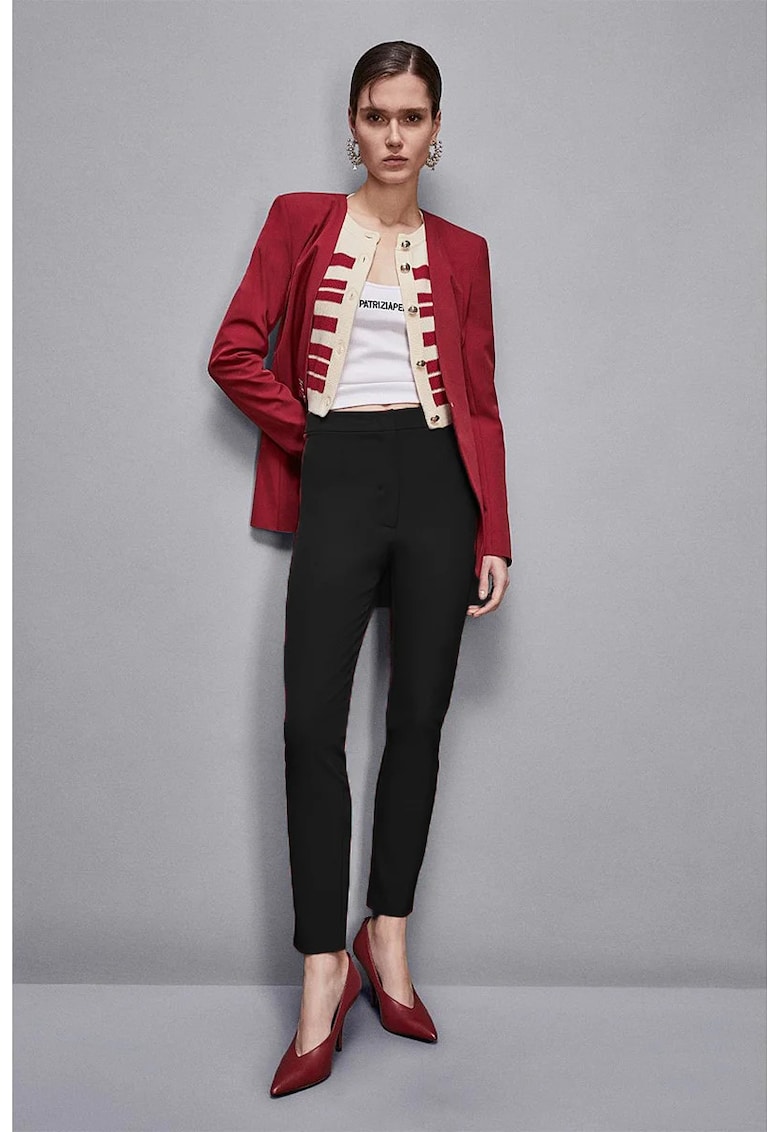 -Pantaloni tip creion cu talie medie