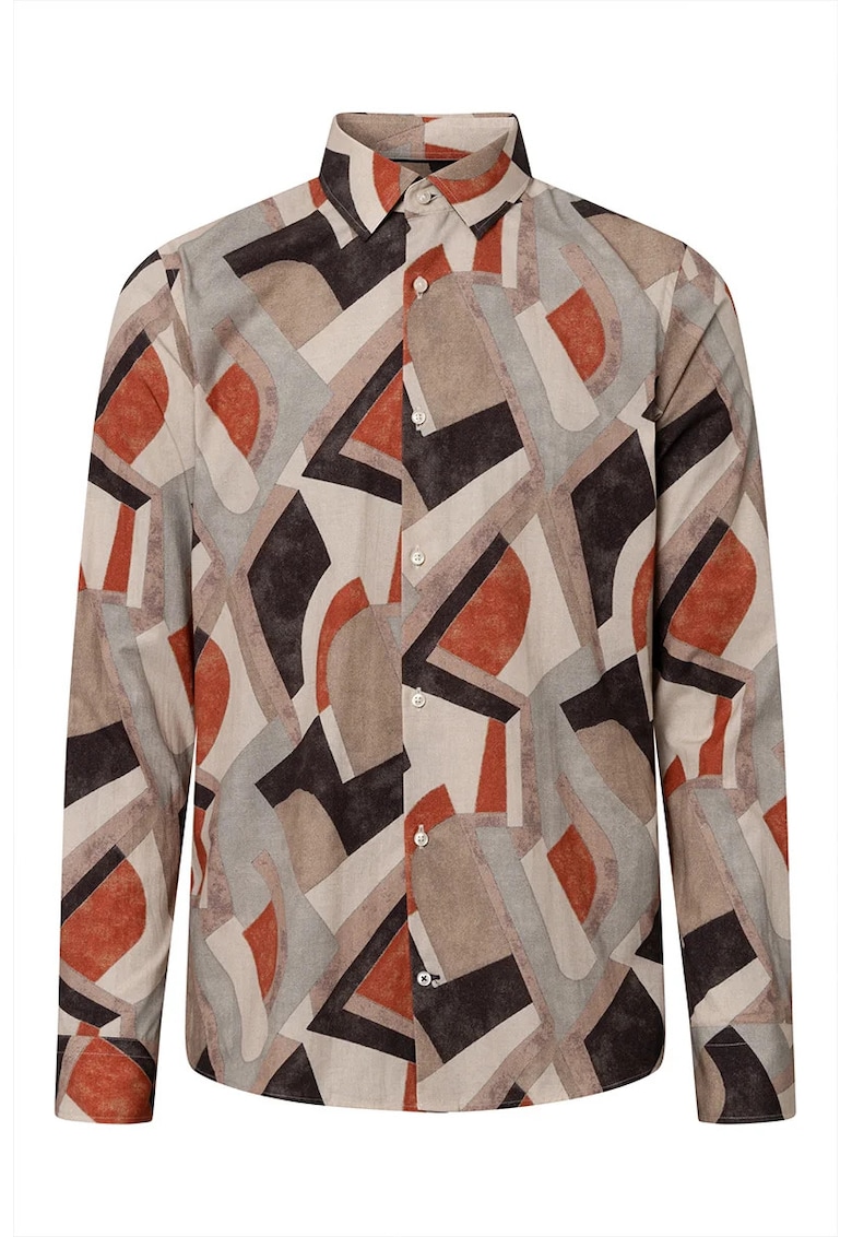Cămașă cu mânecă lungă și imprimeu geometric