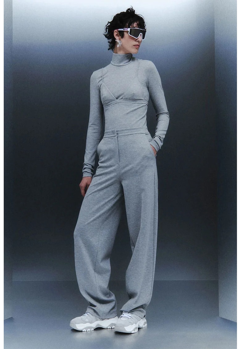 -Pantaloni largi cu elastic în talie PP4 -Pantaloni largi cu elastic în talie PP4