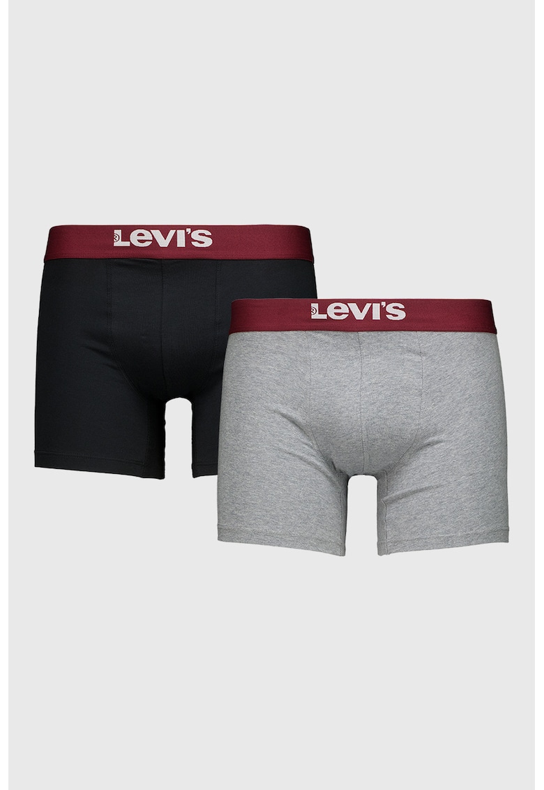 Set de boxeri din amestec de bumbac organic - 2 perechi - Negru/Gri