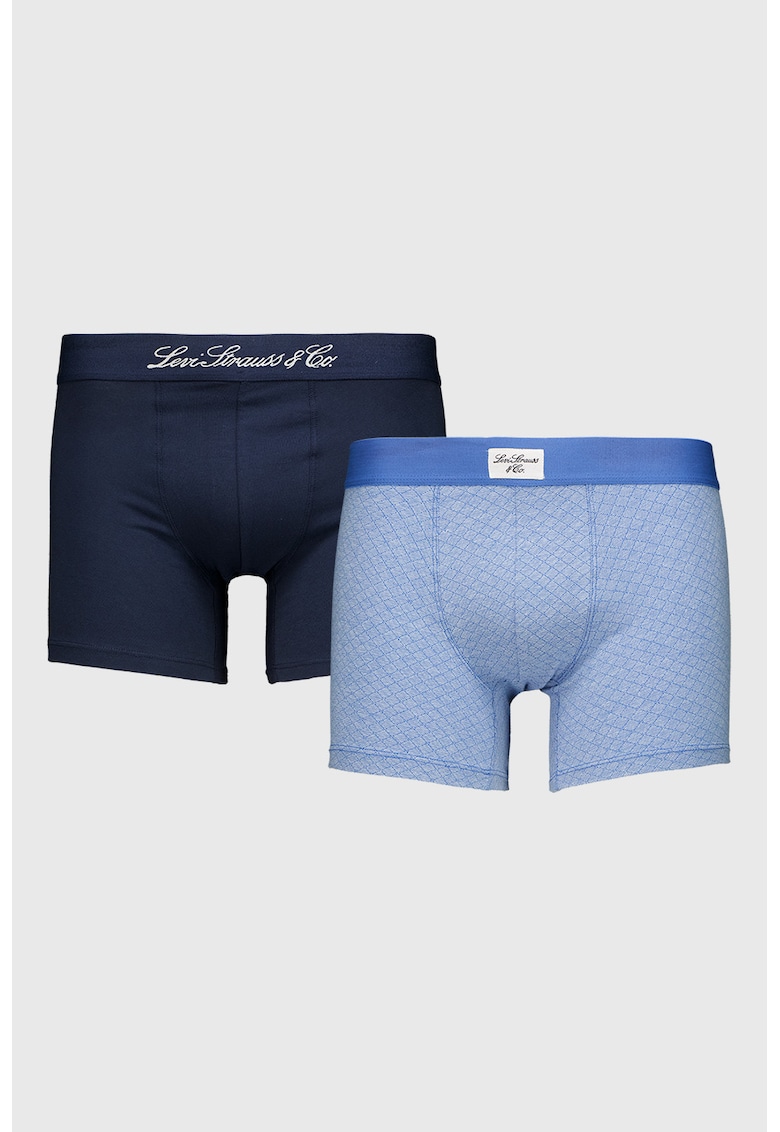 Set de boxeri din amestec de bumbac organic - 2 perechi - Albastru deschis/Bleumarin