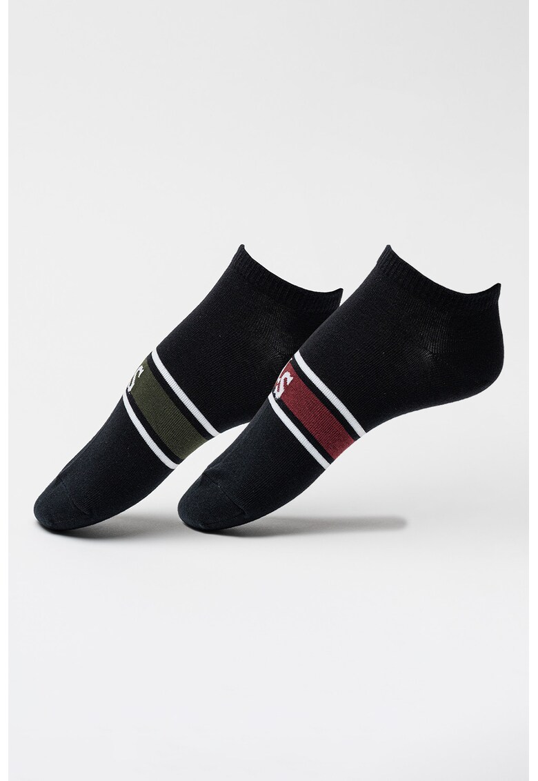 Set de sosete unisex pana la glezna - 2 perechi - Visiniu/Negru