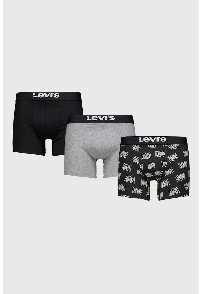 Set de boxeri cu imprimeu logo - 3 perechi