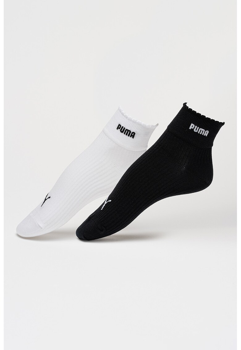Set de sosete lungi cu logo - 2 perechi - Alb/Negru