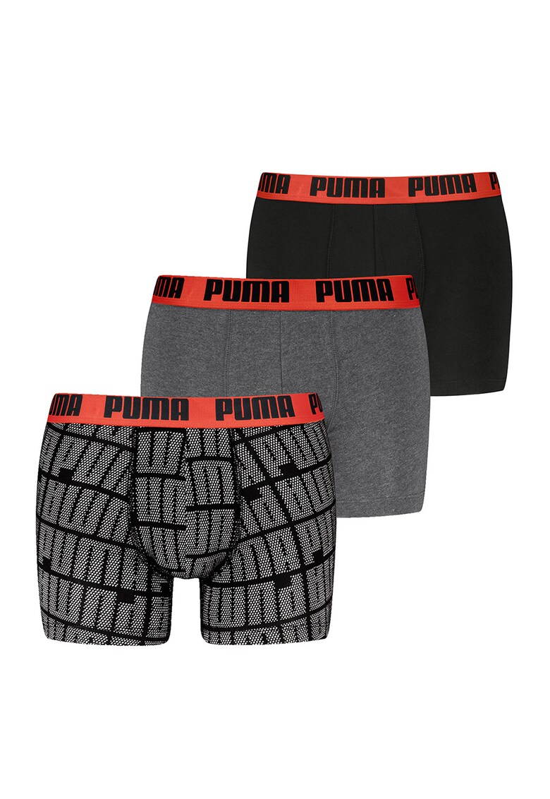 Set de boxeri - 3 perechi - Negru/Gri inchis