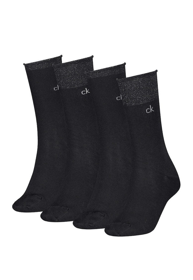 Set de sosete lungi cu aspect stralucitor - 4 perechi Set de sosete lungi cu aspect stralucitor - 4 perechi