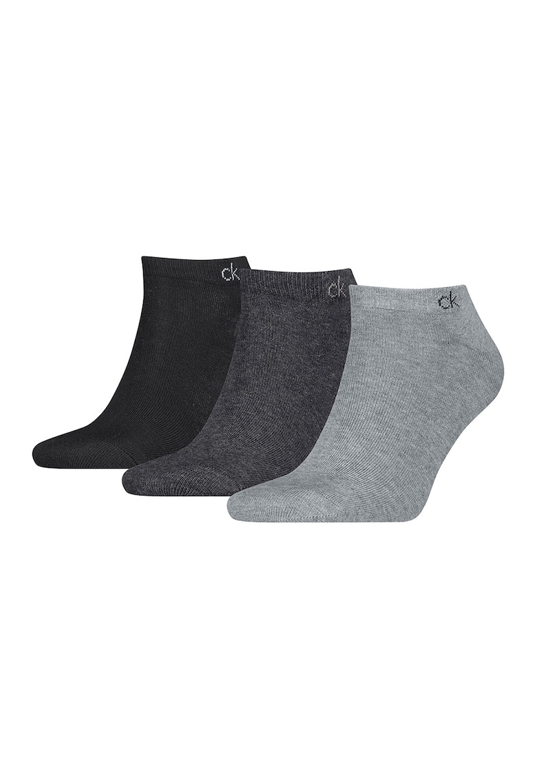 Set de sosete pana la glezna cu model uni - 3 perechi