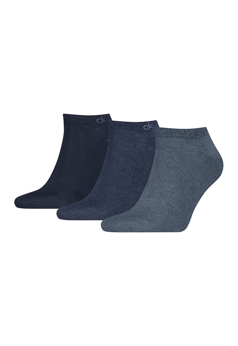 Set de sosete pana la glezna cu model uni - 3 perechi