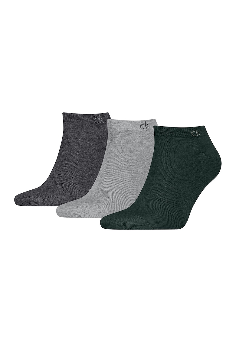 Set de sosete pana la glezna cu model uni - 3 perechi