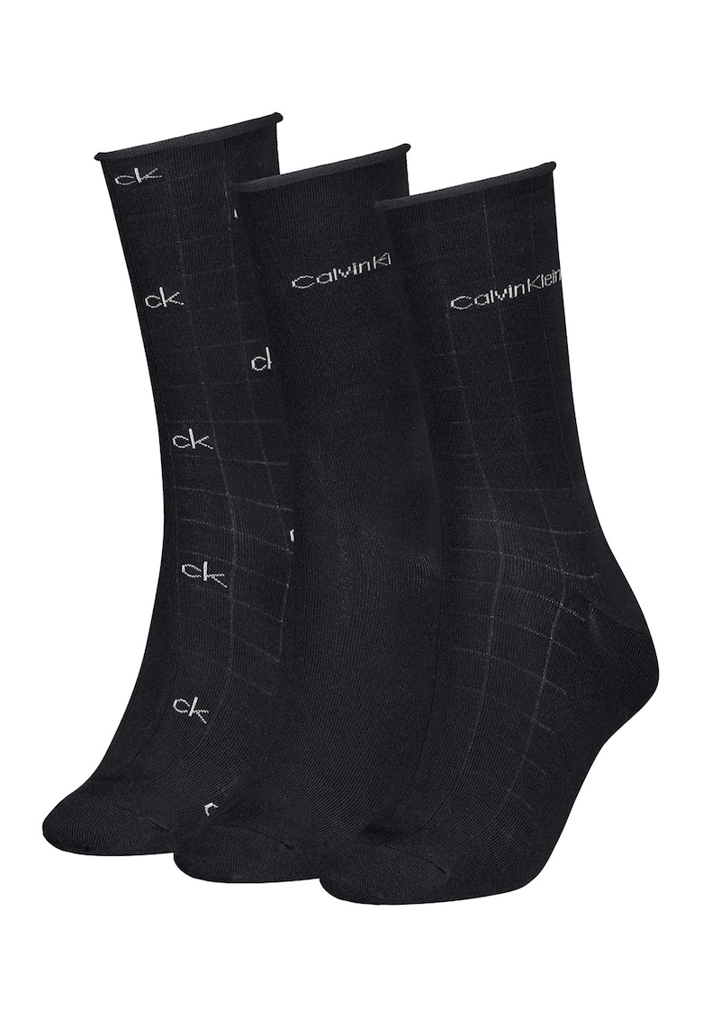 Set de sosete lungi cu logo - 3 perechi Set de sosete lungi cu logo - 3 perechi