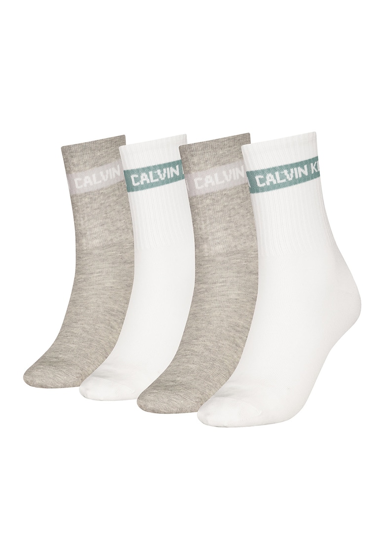 Set de sosete lungi din amestec de bumbac cu logo - 4 perechi