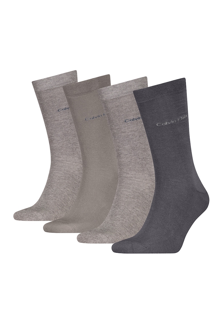 Set de sosete lungi din amestec de bumbac cu logo - 4 perechi