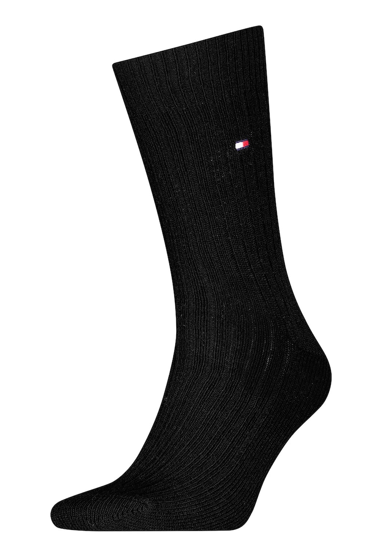Sosete lungi cu logo - Negru