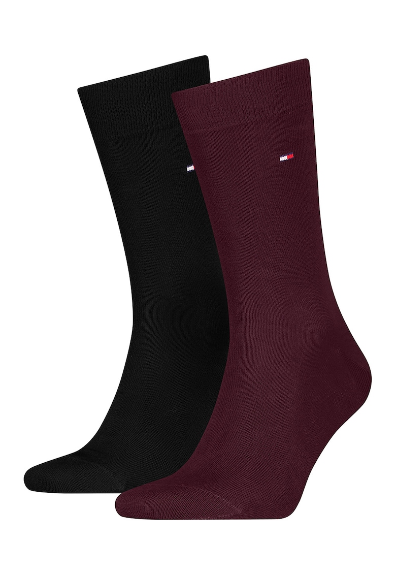 Set de sosete lungi cu logo discret aplicat - 2 perechi Set de sosete lungi cu logo discret aplicat - 2 perechi