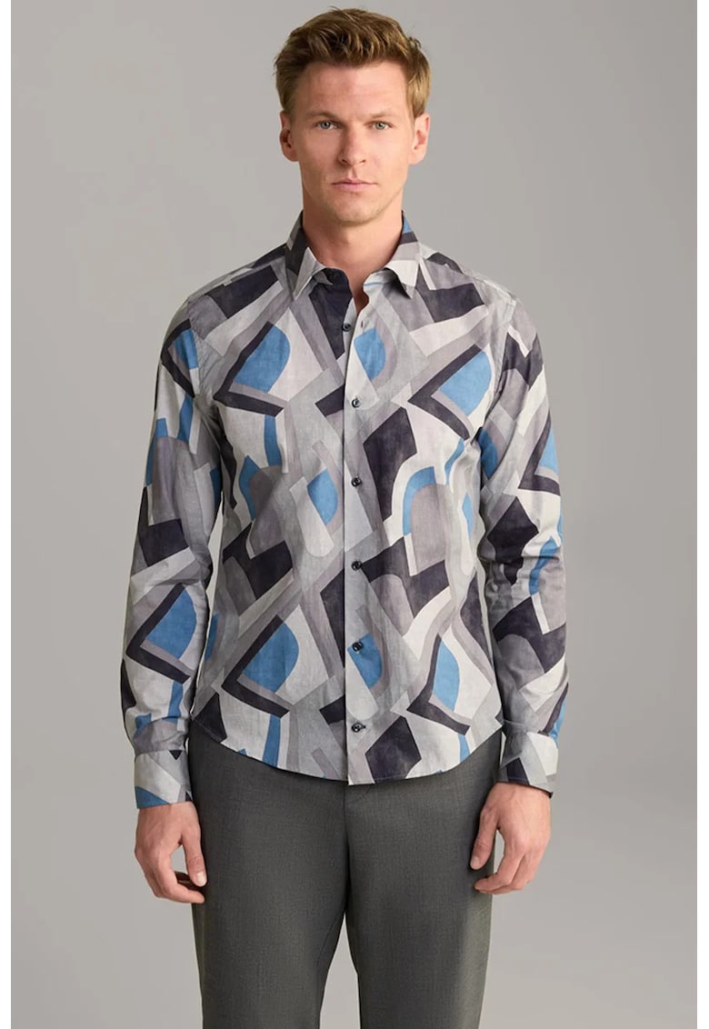 Cămașă cu mânecă lungă și imprimeu geometric