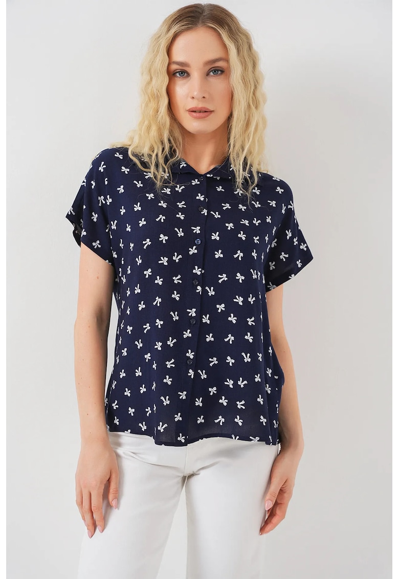 Camasa BDART cu maneca scurta - albastru - material poplin