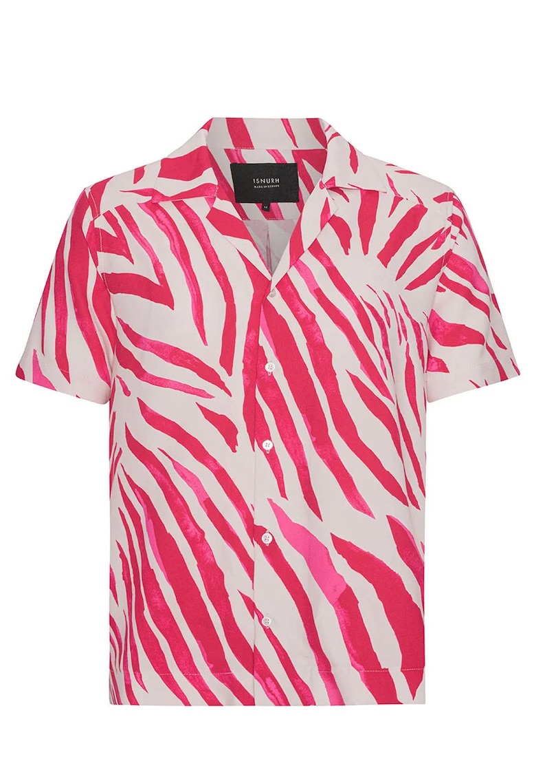 Cămașă cu imprimeu - mâneci scurte și închidere prin nasturi Cămașă cu imprimeu - mâneci scurte și închidere prin nasturi