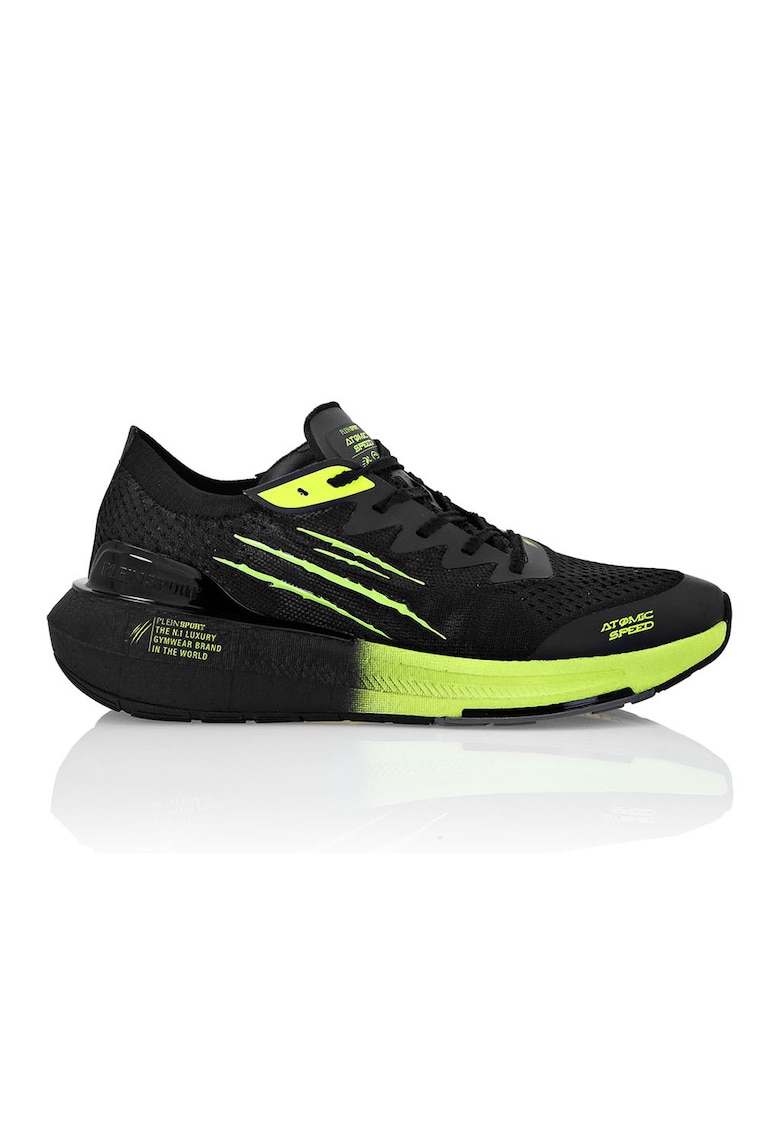 Pantofi sport cu plasa Atomic Speed - Negru/Verde lime
