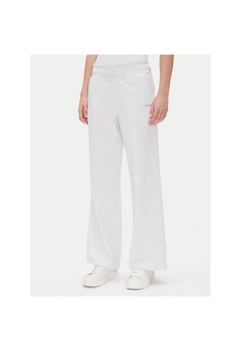 Pantaloni de trening dama DP5P3601 - Bumbac/Poliester - Alb - Alb