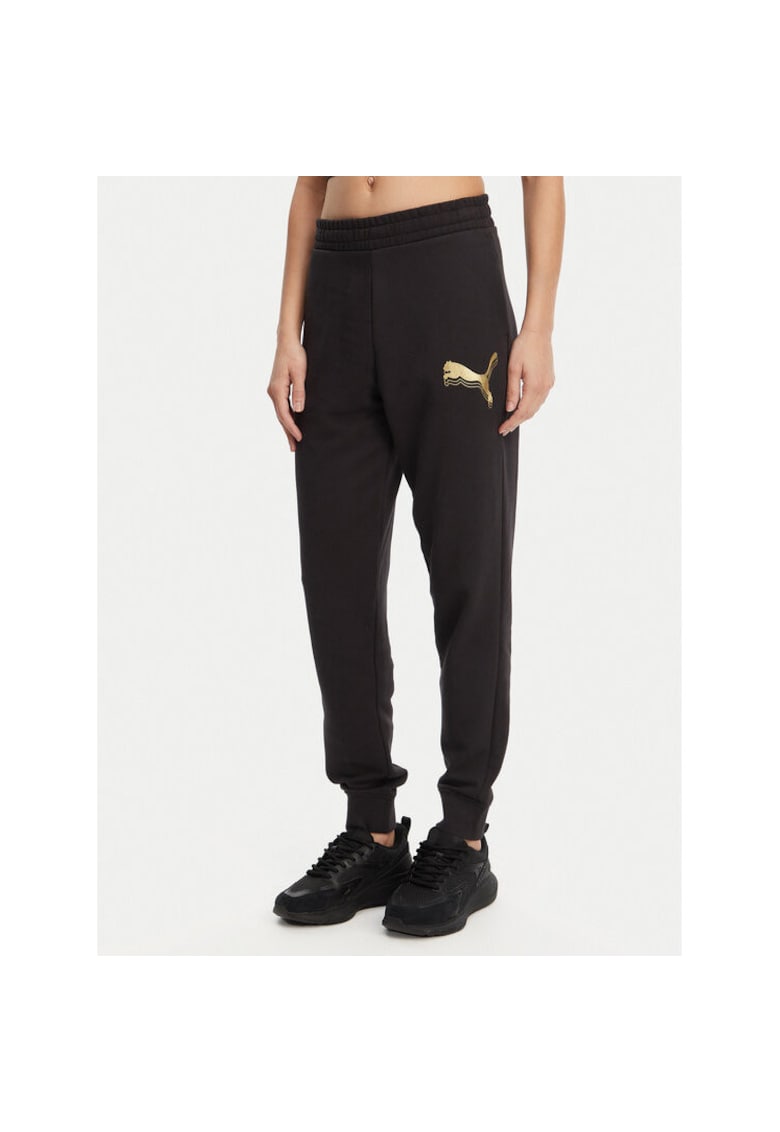 Pantaloni de trening dama 684999 - Bumbac/Poliester reciclat/Bumbac organic - Negru - Negru