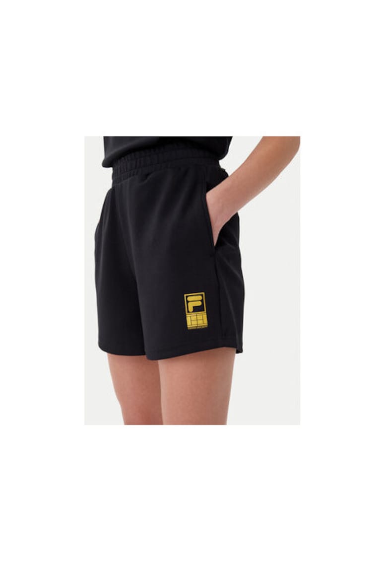 Pantaloni scurti sport dama FAW1047 - Viscoza/Poliester - Negru