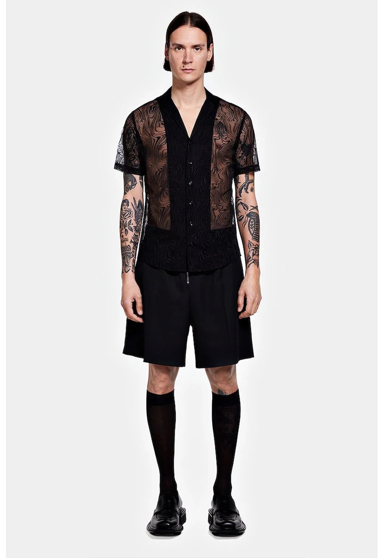 Cămașă de vară - regular fit transparentă cu o croială lejeră