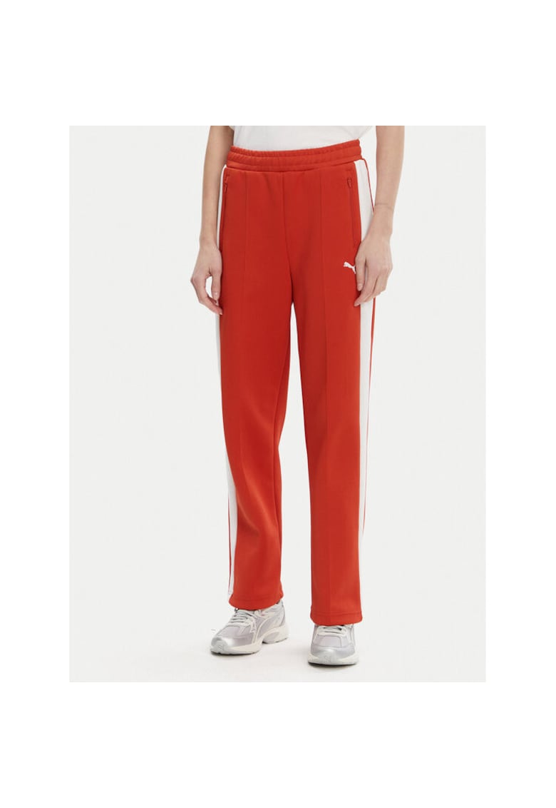 Pantaloni de trening dama 629797 - Poliester reciclat/Bumbac - Rosu - Rosu