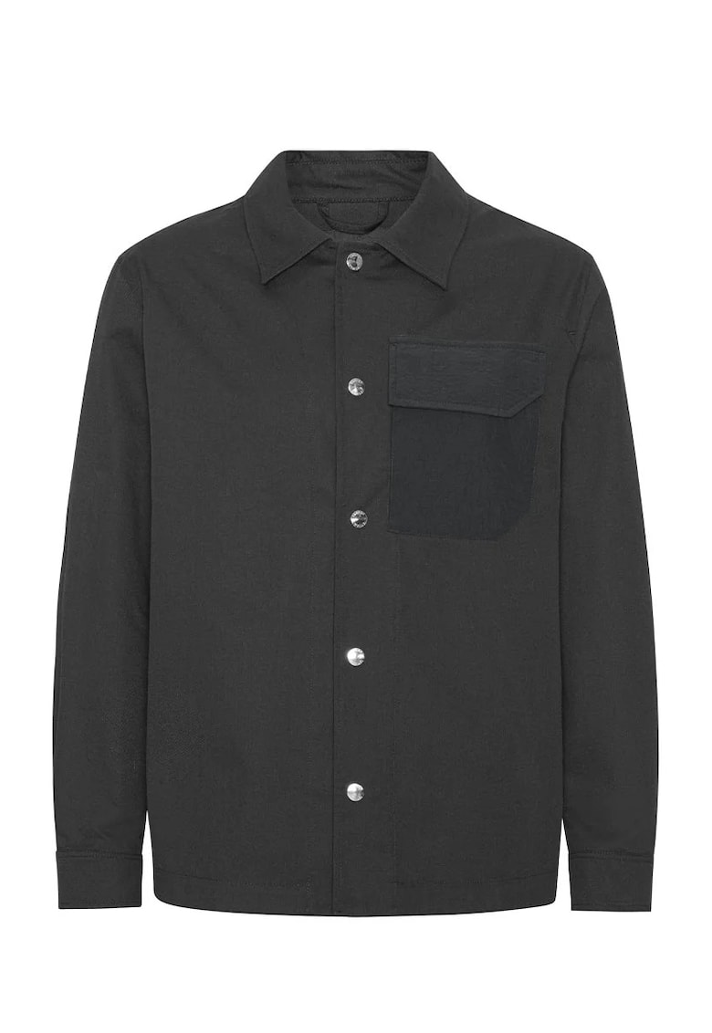 Cămașă versatilă cu buzunar aplicat și un imprimeu mare pe spate al florii emblematice ISNURH Cămașă versatilă cu buzunar aplicat și un imprimeu mare pe spate al florii emblematice ISNURH