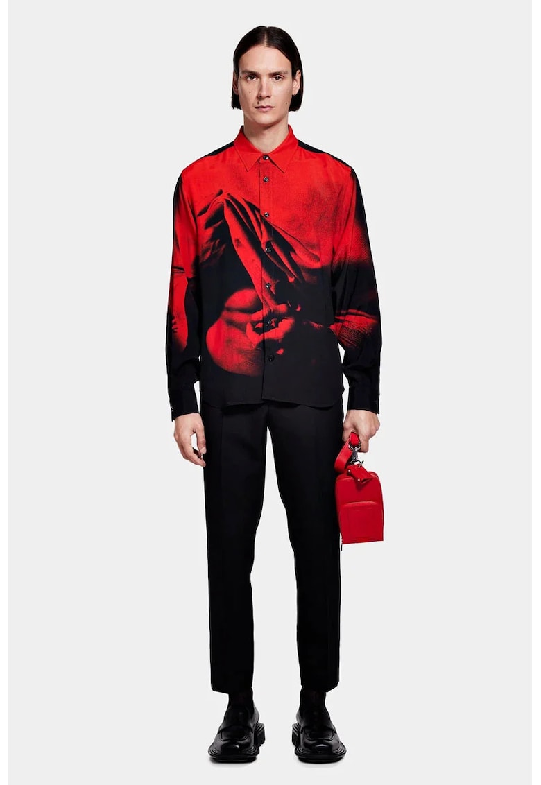 cămașă cu mânecă lungă - imprimeu uniform și spate negru